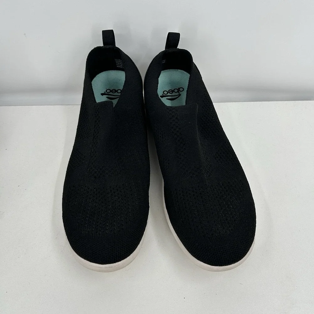 Abeo Evelyn Womens Stretch Knit Slip On Shoes Size 8.5 Black Comfort Casual‎